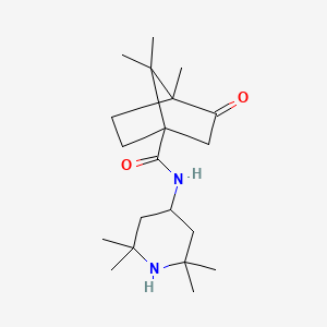 4,7,7-trimethyl-3-oxo-N-(2,2,6,6-tetramethyl-4-piperidinyl)bicyclo[2.2.1]heptane-1-carboxamide