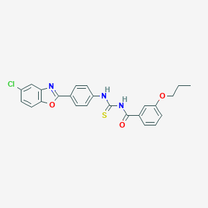 molecular formula C24H20ClN3O3S B399391 N-{[4-(5-chloro-1,3-benzoxazol-2-yl)phenyl]carbamothioyl}-3-propoxybenzamide 