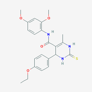 N-(2,4-Dimethoxyphenyl)-4-(4-ethoxyphenyl)-6-methyl-2-sulfanylidene-1,2,3,4-tetrahydropyrimidine-5-carboxamide