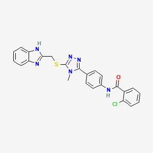 N-[4-[5-(1H-benzimidazol-2-ylmethylsulfanyl)-4-methyl-1,2,4-triazol-3-yl]phenyl]-2-chlorobenzamide