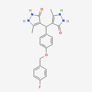 4-({4-[(4-FLUOROPHENYL)METHOXY]PHENYL}(5-HYDROXY-3-METHYL-1H-PYRAZOL-4-YL)METHYL)-3-METHYL-1H-PYRAZOL-5-OL