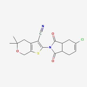 2-(5-chloro-1,3-dioxo-1,3,3a,4,7,7a-hexahydro-2H-isoindol-2-yl)-5,5-dimethyl-4,7-dihydro-5H-thieno[2,3-c]pyran-3-carbonitrile