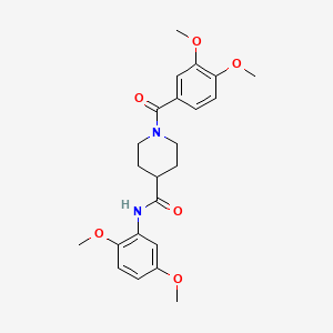 molecular formula C23H28N2O6 B3993970 1-(3,4-dimethoxybenzoyl)-N-(2,5-dimethoxyphenyl)piperidine-4-carboxamide 