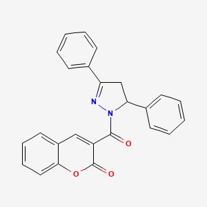 molecular formula C25H18N2O3 B3993972 3-(3,5-Diphenyl-4,5-dihydro-1H-pyrazole-1-carbonyl)-2H-chromen-2-one 