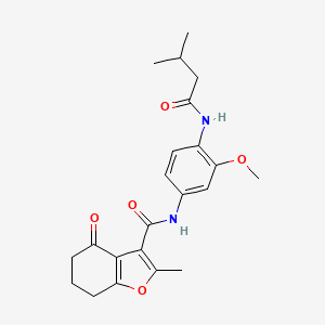 N-{3-methoxy-4-[(3-methylbutanoyl)amino]phenyl}-2-methyl-4-oxo-4,5,6,7-tetrahydro-1-benzofuran-3-carboxamide