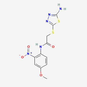 2-[(5-amino-1,3,4-thiadiazol-2-yl)thio]-N-(4-methoxy-2-nitrophenyl)acetamide