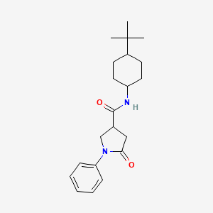 molecular formula C21H30N2O2 B3993992 N-(4-tert-butylcyclohexyl)-5-oxo-1-phenylpyrrolidine-3-carboxamide 