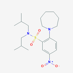 molecular formula C20H33N3O4S B3994018 2-(1-azepanyl)-N,N-diisobutyl-5-nitrobenzenesulfonamide 