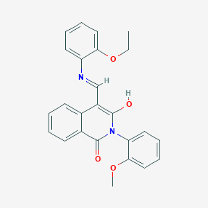 (4E)-4-{[(2-Ethoxyphenyl)amino]methylidene}-2-(2-methoxyphenyl)-1,2,3,4-tetrahydroisoquinoline-1,3-dione