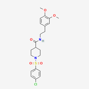 1-[(4-chlorophenyl)sulfonyl]-N-[2-(3,4-dimethoxyphenyl)ethyl]-4-piperidinecarboxamide