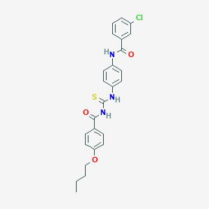 N-[4-({[(4-butoxyphenyl)carbonyl]carbamothioyl}amino)phenyl]-3-chlorobenzamide