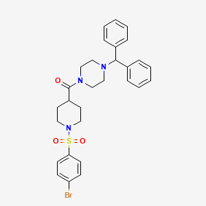 {1-[(4-Bromophenyl)sulfonyl]piperidin-4-yl}[4-(diphenylmethyl)piperazin-1-yl]methanone