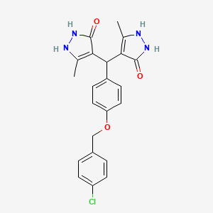 4,4'-({4-[(4-chlorobenzyl)oxy]phenyl}methylene)bis(3-methyl-1H-pyrazol-5-ol)