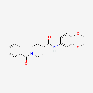 1-benzoyl-N-(2,3-dihydro-1,4-benzodioxin-6-yl)-4-piperidinecarboxamide