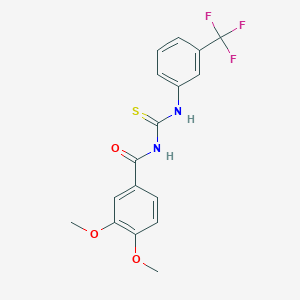 molecular formula C17H15F3N2O3S B399416 3,4-dimethoxy-N-{[3-(trifluoromethyl)phenyl]carbamothioyl}benzamide 