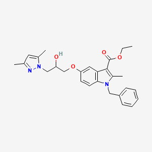 molecular formula C27H31N3O4 B3994177 ethyl 1-benzyl-5-[3-(3,5-dimethyl-1H-pyrazol-1-yl)-2-hydroxypropoxy]-2-methyl-1H-indole-3-carboxylate 