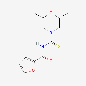 molecular formula C12H16N2O3S B3994187 N-[(2,6-dimethyl-4-morpholinyl)carbonothioyl]-2-furamide 