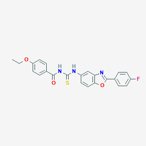 molecular formula C23H18FN3O3S B399419 4-ethoxy-N-{[2-(4-fluorophenyl)-1,3-benzoxazol-5-yl]carbamothioyl}benzamide 