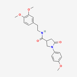 molecular formula C22H26N2O5 B3994195 N-[2-(3,4-dimethoxyphenyl)ethyl]-1-(4-methoxyphenyl)-5-oxopyrrolidine-3-carboxamide 