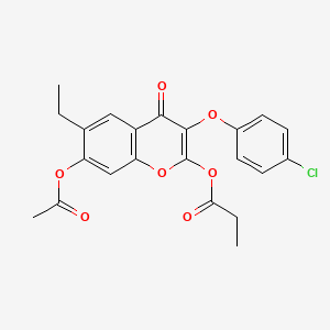 [7-Acetyloxy-3-(4-chlorophenoxy)-6-ethyl-4-oxochromen-2-yl] propanoate