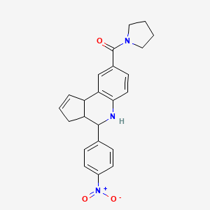 1-[4-(4-NITROPHENYL)-3H,3AH,4H,5H,9BH-CYCLOPENTA[C]QUINOLINE-8-CARBONYL]PYRROLIDINE