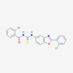 molecular formula C21H13BrClN3O2S B399423 2-bromo-N-{[2-(2-chlorophenyl)-1,3-benzoxazol-5-yl]carbamothioyl}benzamide 