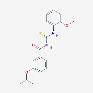molecular formula C18H20N2O3S B399424 N-(3-isopropoxybenzoyl)-N'-(2-methoxyphenyl)thiourea 
