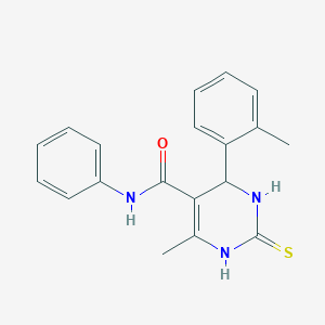 molecular formula C19H19N3OS B3994258 6-methyl-4-(2-methylphenyl)-N-phenyl-2-sulfanylidene-3,4-dihydro-1H-pyrimidine-5-carboxamide 