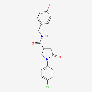 1-(4-chlorophenyl)-N-[(4-fluorophenyl)methyl]-5-oxopyrrolidine-3-carboxamide