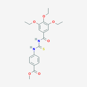 molecular formula C22H26N2O6S B399434 Methyl 4-({[(3,4,5-triethoxyphenyl)carbonyl]carbamothioyl}amino)benzoate 