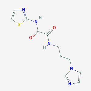 molecular formula C11H13N5O2S B3994346 N-[3-(1H-imidazol-1-yl)propyl]-N'-(1,3-thiazol-2-yl)ethanediamide 