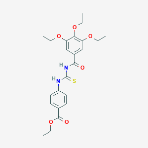 molecular formula C23H28N2O6S B399435 Ethyl 4-({[(3,4,5-triethoxyphenyl)carbonyl]carbamothioyl}amino)benzoate 