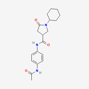 1-cyclohexyl-N-(4-acetamidophenyl)-5-oxopyrrolidine-3-carboxamide