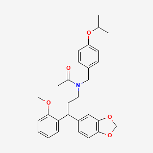 N-[3-(1,3-benzodioxol-5-yl)-3-(2-methoxyphenyl)propyl]-N-[4-(propan-2-yloxy)benzyl]acetamide