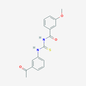molecular formula C17H16N2O3S B399438 N-[(3-acetylphenyl)carbamothioyl]-3-methoxybenzamide 