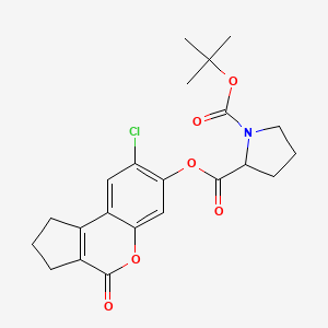 molecular formula C22H24ClNO6 B3994383 1-tert-butyl 2-(8-chloro-4-oxo-1,2,3,4-tetrahydrocyclopenta[c]chromen-7-yl) 1,2-pyrrolidinedicarboxylate 