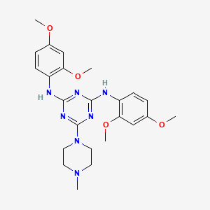 N,N'-bis(2,4-dimethoxyphenyl)-6-(4-methylpiperazin-1-yl)-1,3,5-triazine-2,4-diamine