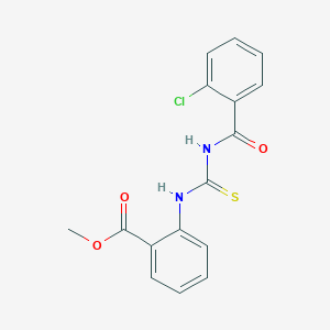 molecular formula C16H13ClN2O3S B399440 Methyl 2-({[(2-chlorophenyl)carbonyl]carbamothioyl}amino)benzoate 