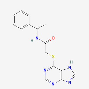 N-(1-phenylethyl)-2-(7H-purin-6-ylsulfanyl)acetamide