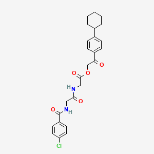 2-(4-cyclohexylphenyl)-2-oxoethyl N-(4-chlorobenzoyl)glycylglycinate