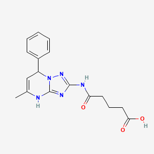 molecular formula C17H19N5O3 B3994473 5-[(5-methyl-7-phenyl-4,7-dihydro[1,2,4]triazolo[1,5-a]pyrimidin-2-yl)amino]-5-oxopentanoic acid 