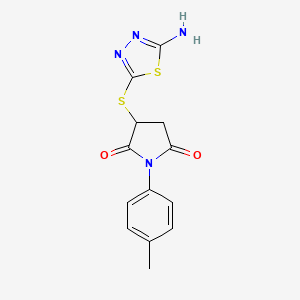 3-[(5-Amino-1,3,4-thiadiazol-2-yl)sulfanyl]-1-(4-methylphenyl)pyrrolidine-2,5-dione