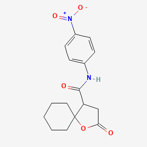 N-(4-nitrophenyl)-2-oxo-1-oxaspiro[4.5]decane-4-carboxamide