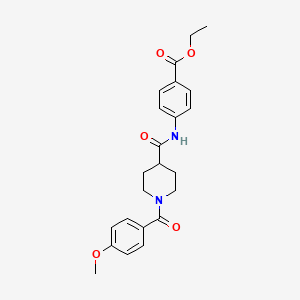 Ethyl 4-[1-(4-methoxybenzoyl)piperidine-4-amido]benzoate