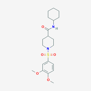 molecular formula C20H30N2O5S B3994556 N-cyclohexyl-1-(3,4-dimethoxybenzenesulfonyl)piperidine-4-carboxamide 