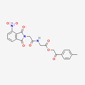 molecular formula C21H17N3O8 B3994577 2-(4-methylphenyl)-2-oxoethyl N-[(4-nitro-1,3-dioxo-1,3-dihydro-2H-isoindol-2-yl)acetyl]glycinate 