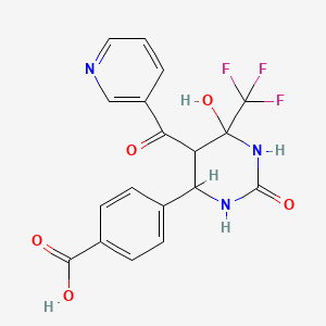 4-[6-hydroxy-2-oxo-5-(3-pyridinylcarbonyl)-6-(trifluoromethyl)hexahydro-4-pyrimidinyl]benzoic acid