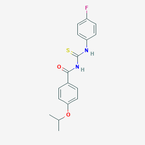 molecular formula C17H17FN2O2S B399459 N-(4-fluorophenyl)-N'-(4-isopropoxybenzoyl)thiourea 