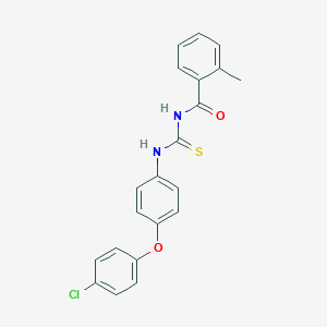 molecular formula C21H17ClN2O2S B399462 N-[[4-(4-chlorophenoxy)phenyl]carbamothioyl]-2-methylbenzamide 