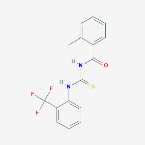 molecular formula C16H13F3N2OS B399464 2-methyl-N-{[2-(trifluoromethyl)phenyl]carbamothioyl}benzamide 